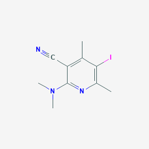 molecular formula C10H12IN3 B1460609 2-(Dimethylamino)-5-iodo-4,6-dimethylpyridine-3-carbonitrile CAS No. 2197057-61-5