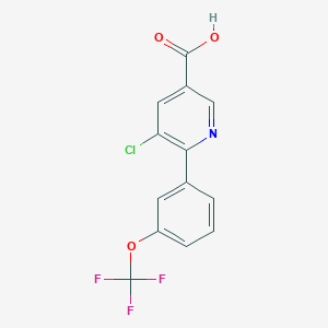 5-Chloro-6-(3-(trifluoromethoxy)phenyl)nicotinic acid