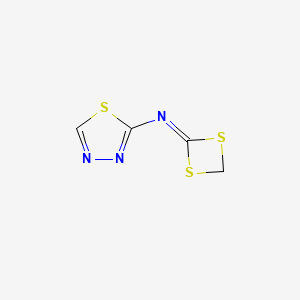 molecular formula C4H3N3S3 B14606120 N-(1,3,4-Thiadiazol-2-yl)-1,3-dithietan-2-imine CAS No. 59754-29-9