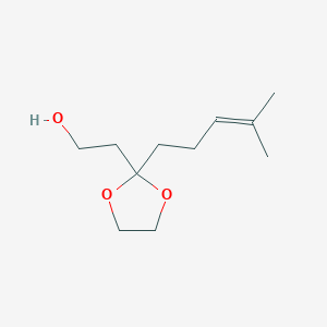 molecular formula C11H20O3 B14606145 2-[2-(4-Methylpent-3-en-1-yl)-1,3-dioxolan-2-yl]ethan-1-ol CAS No. 59633-04-4