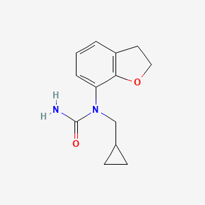 molecular formula C13H16N2O2 B14606236 N-(Cyclopropylmethyl)-N-(2,3-dihydro-1-benzofuran-7-yl)urea CAS No. 61070-83-5