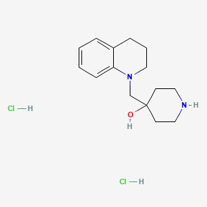 molecular formula C15H24Cl2N2O B1460624 4-(3,4-Dihydroquinolin-1(2h)-ylmethyl)piperidin-4-ol dihydrochloride CAS No. 2173107-42-9