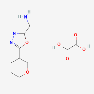 [5-(Oxan-3-yl)-1,3,4-oxadiazol-2-yl]methanamine, oxalic acid