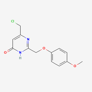 molecular formula C13H13ClN2O3 B1460646 6-(Chloromethyl)-2-[(4-methoxyphenoxy)methyl]pyrimidin-4-ol CAS No. 266679-47-4
