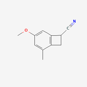 molecular formula C11H11NO B14606485 5-Methoxy-3-methyl-1,2-dihydrocyclobutabenzene-1-carbonitrile CAS No. 58111-66-3