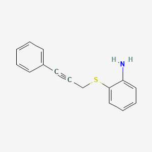 molecular formula C15H13NS B14606544 Benzenamine, 2-[(3-phenyl-2-propynyl)thio]- CAS No. 58461-96-4