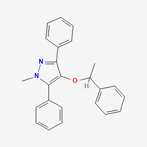 molecular formula C24H22N2O B14606558 1-Methyl-3,5-diphenyl-4-(1-phenylethoxy)-1H-pyrazole CAS No. 60627-91-0