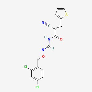 molecular formula C16H11Cl2N3O2S B1460663 2-cyano-N-({[(2,4-dichlorobenzyl)oxy]imino}methyl)-3-(2-thienyl)acrylamide CAS No. 338976-39-9