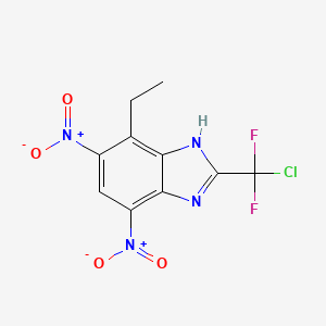 molecular formula C10H7ClF2N4O4 B14606659 2-[Chloro(difluoro)methyl]-4-ethyl-5,7-dinitro-1H-benzimidazole CAS No. 60167-91-1