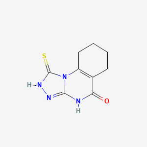 molecular formula C9H10N4OS B1460668 1-mercapto-6,7,8,9-tetrahydro[1,2,4]triazolo[4,3-a]quinazolin-5(4H)-one CAS No. 61413-52-3