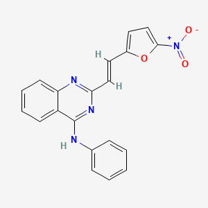 molecular formula C20H14N4O3 B14606687 2-(2-(5-Nitrofuran-2-yl)vinyl)-N-phenylquinazolin-4-amine 