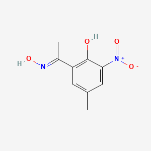 molecular formula C9H10N2O4 B14606804 2-[(E)-N-hydroxy-C-methylcarbonimidoyl]-4-methyl-6-nitrophenol 