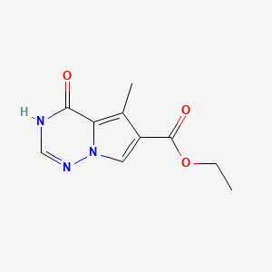 molecular formula C10H11N3O3 B1460686 5-甲基-4-氧代-1,4-二氢吡咯并[2,1-f][1,2,4]三嗪-6-羧酸乙酯 CAS No. 427878-70-4