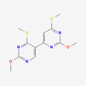 molecular formula C12H14N4O2S2 B14606862 4,5'-Bipyrimidine, 2,2'-dimethoxy-4',6-bis(methylthio)- CAS No. 59549-55-2