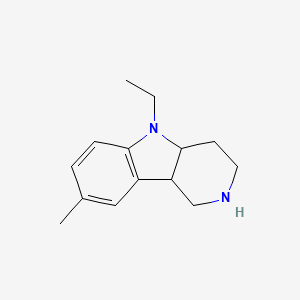 molecular formula C14H20N2 B14606874 5-Ethyl-8-methyl-2,3,4,4a,5,9b-hexahydro-1H-pyrido[4,3-b]indole CAS No. 57933-35-4