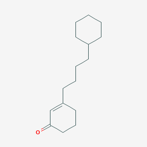 molecular formula C16H26O B14606884 3-(4-Cyclohexylbutyl)cyclohex-2-EN-1-one CAS No. 60439-09-0