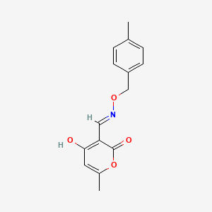4-hydroxy-6-methyl-2-oxo-2H-pyran-3-carbaldehyde O-(4-methylbenzyl)oxime