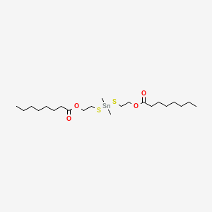 molecular formula C22H44O4S2Sn B14606942 Octanoic acid, (dimethylstannylene)bis(thio-2,1-ethanediyl) ester CAS No. 57813-60-2