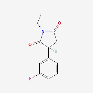 molecular formula C12H12FNO2 B14606986 N-Ethyl-2-(m-fluorophenyl)succinimide CAS No. 60050-34-2