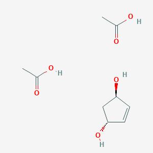 acetic acid;(1R,3R)-cyclopent-4-ene-1,3-diol