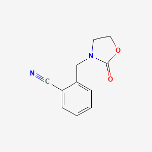 molecular formula C11H10N2O2 B1460708 2-[(2-Oxo-1,3-oxazolidin-3-yl)methyl]benzonitrile CAS No. 1019120-04-7