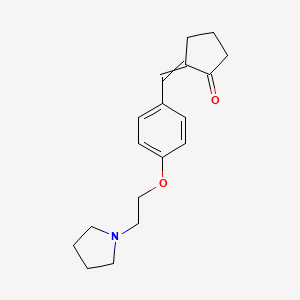 molecular formula C18H23NO2 B14607264 2-({4-[2-(Pyrrolidin-1-yl)ethoxy]phenyl}methylidene)cyclopentan-1-one CAS No. 61078-50-0