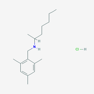 N-[(2,4,6-trimethylphenyl)methyl]heptan-2-amine;hydrochloride