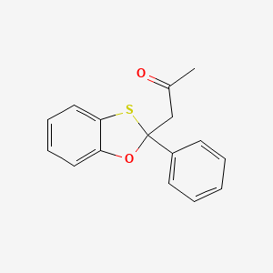 2-Propanone, 1-(2-phenyl-1,3-benzoxathiol-2-yl)-