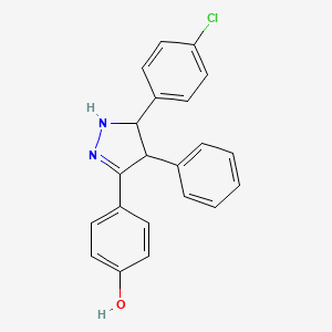 molecular formula C21H17ClN2O B14607354 4-[5-(4-Chlorophenyl)-4-phenylpyrazolidin-3-ylidene]cyclohexa-2,5-dien-1-one CAS No. 61078-34-0