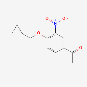 molecular formula C12H13NO4 B1460742 1-(4-Cyclopropylmethoxy-3-nitrophenyl)-ethanone CAS No. 1019597-00-2