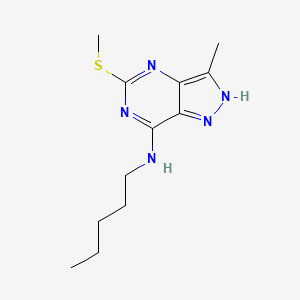 molecular formula C12H19N5S B14607472 3-Methyl-5-(methylsulfanyl)-N-pentyl-2H-pyrazolo[4,3-d]pyrimidin-7-amine CAS No. 57358-00-6