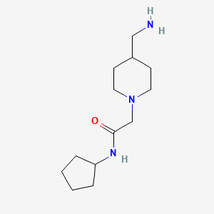 molecular formula C13H25N3O B1460750 2-[4-(aminomethyl)piperidin-1-yl]-N-cyclopentylacetamide CAS No. 1019457-62-5