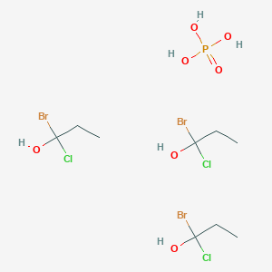 molecular formula C9H21Br3Cl3O7P B14607525 Phosphoric acid--1-bromo-1-chloropropan-1-ol (1/3) CAS No. 60031-60-9