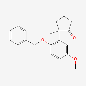 molecular formula C20H22O3 B14607658 2-[2-(Benzyloxy)-5-methoxyphenyl]-2-methylcyclopentan-1-one CAS No. 61076-54-8