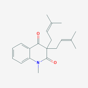 molecular formula C20H25NO2 B14607716 2,4(1H,3H)-Quinolinedione, 1-methyl-3,3-bis(3-methyl-2-butenyl)- CAS No. 57931-85-8