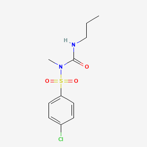 molecular formula C11H15ClN2O3S B14607729 1-Chloro-4-((methyl((propylamino)carbonyl)amino)sulfonyl)benzene CAS No. 60153-02-8