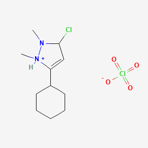 3-Chloro-5-cyclohexyl-1,2-dimethyl-2,3-dihydro-1H-pyrazol-1-ium perchlorate