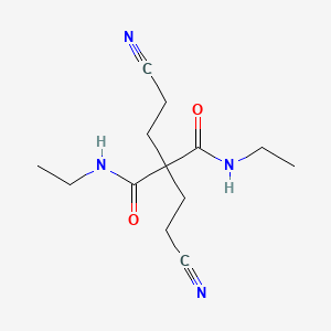 molecular formula C13H20N4O2 B14607782 2,2-Bis(2-cyanoethyl)-N~1~,N~3~-diethylpropanediamide CAS No. 59709-14-7