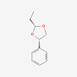 molecular formula C11H14O2 B14607788 (2R,4S)-2-Ethyl-4-phenyl-1,3-dioxolane CAS No. 58345-32-7