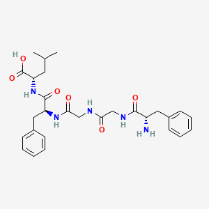 molecular formula C28H37N5O6 B14607798 L-Leucine, L-phenylalanylglycylglycyl-L-phenylalanyl- CAS No. 60254-86-6