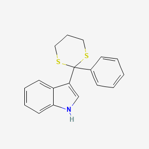 molecular formula C18H17NS2 B14607800 3-(2-Phenyl-1,3-dithian-2-yl)-1H-indole CAS No. 57621-00-8