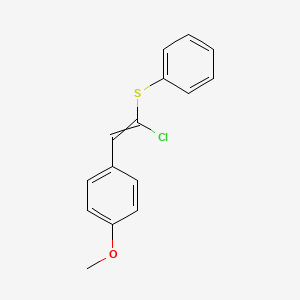 molecular formula C15H13ClOS B14607810 1-[2-Chloro-2-(phenylsulfanyl)ethenyl]-4-methoxybenzene CAS No. 59664-71-0