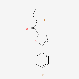 molecular formula C14H12Br2O2 B14607829 1-Butanone, 2-bromo-1-[5-(4-bromophenyl)-2-furanyl]- CAS No. 59195-01-6