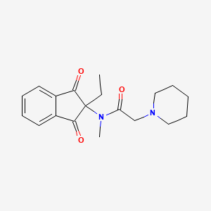 molecular formula C19H24N2O3 B14607853 1-Piperidineacetamide, N-(1,3-dioxo-2-ethyl-2-indanyl)-N-methyl- CAS No. 59209-62-0