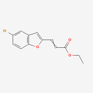 molecular formula C13H11BrO3 B14607860 Ethyl 3-(5-bromo-1-benzofuran-2-yl)prop-2-enoate CAS No. 57329-46-1