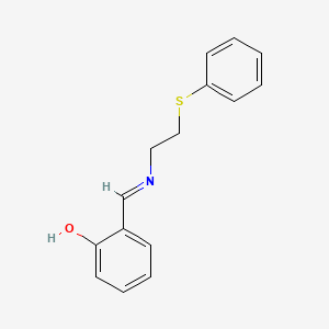 molecular formula C15H15NOS B14607865 Phenol, 2-[[[2-(phenylthio)ethyl]imino]methyl]- CAS No. 59409-18-6