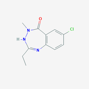 molecular formula C11H12ClN3O B14607879 5H-1,3,4-Benzotriazepin-5-one, 7-chloro-2-ethyl-1,4-dihydro-4-methyl- CAS No. 59169-84-5