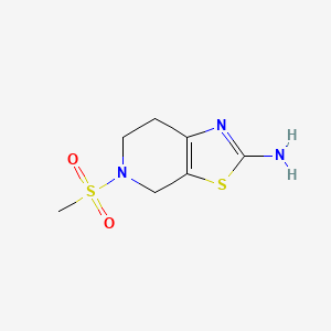 molecular formula C7H11N3O2S2 B1460795 5-(Methylsulfonyl)-4,5,6,7-tetrahydro[1,3]thiazolo[5,4-c]pyridin-2-amine CAS No. 1018567-55-9