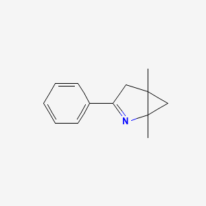 molecular formula C13H15N B14607955 2-Azabicyclo[3.1.0]hex-2-ene, 1,5-dimethyl-3-phenyl- CAS No. 59175-23-4