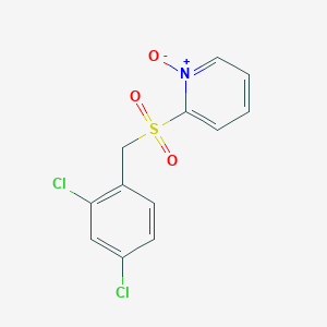 molecular formula C12H9Cl2NO3S B14608026 Pyridine, 2-[[(2,4-dichlorophenyl)methyl]sulfonyl]-, 1-oxide CAS No. 60264-11-1